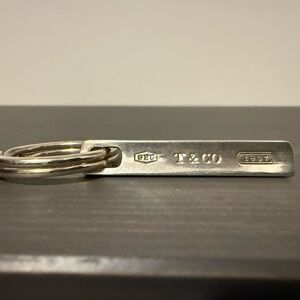 TIFFANY & CO Sterling Silver Key Ring Holder AG925 Spain 1887 Bar Keychain